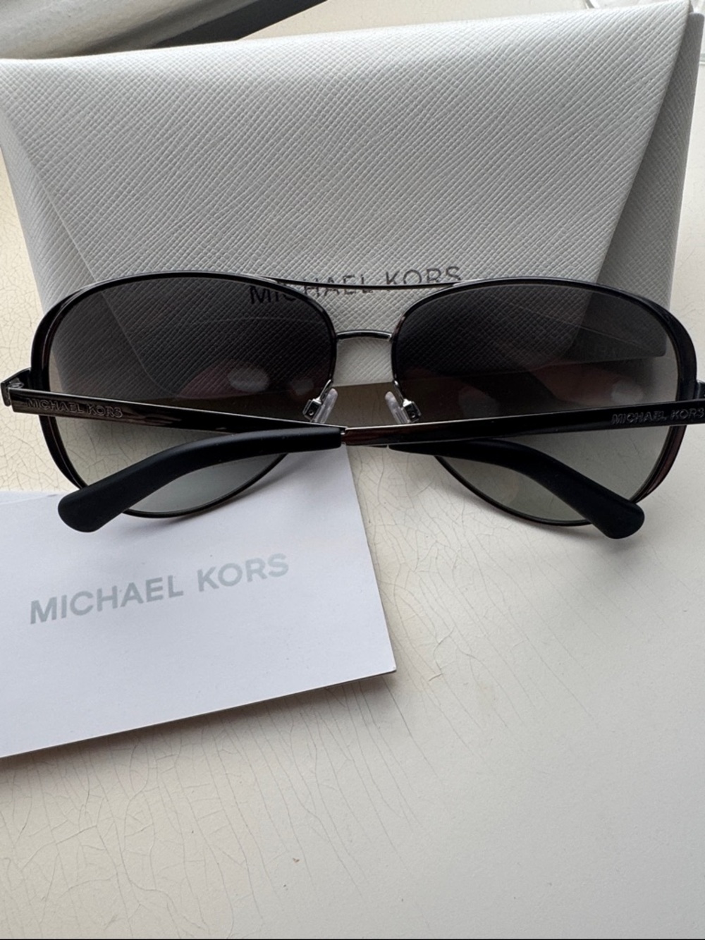 Michael Kors Chelsea Black Aviator Sunglasses - Picture 3 of 3